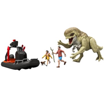 Conjunto De Historia De “Jurassic World: El Renacer” Con Balsa, Distortus Rex, Adulto, Niña Y Aquilops, Escape De La Isla - Image 2 of 6