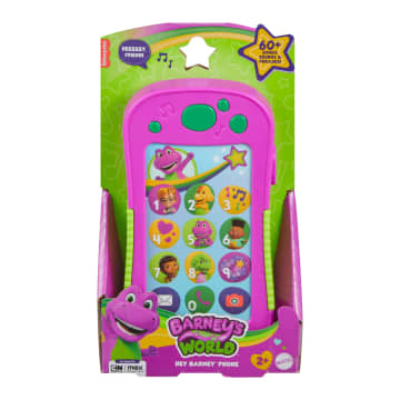 Fisher-Price Barney's World Hey Barney Phone Musical Toddler Toy With Lights For Kids, Multilanguage Version - Image 6 of 6