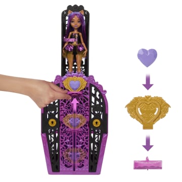 Conjunto De Juego De Clawdeen Wolf De Skulltimate Secrets De Monster High, Muñeca Con Más De 19 Sorpresas - Image 5 of 6