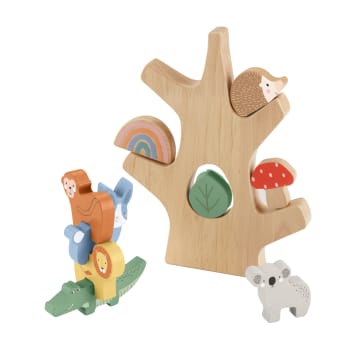 Fisher-Price Wooden Balance Tree Preschool Stacking Activity Toy, 10 Wood Pieces - Image 1 of 6