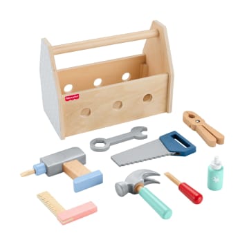 Fisher-Price  Ξύλινη Θήκη Με Εργαλεία Παιχνίδι Μίμησης Για Παιδιά Προσχολικής Ηλικίας, 9 Ξύλινα Κομμάτια - Image 5 of 6