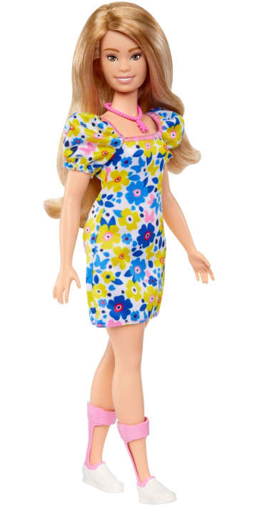 Barbie Fashionista Muñeca Síndrome De Down Vestido Flores +3 Años - Image 1 of 6