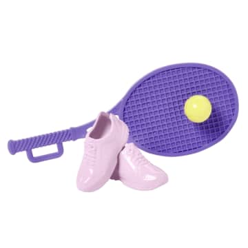 Yavru Köpeği, Spor Kıyafetleri, Patenleri Ve Tenis Raketiyle Barbie Bebek - Imagen 7 de 7