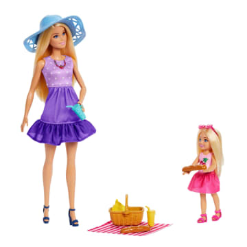 Barbie Familie En Vrienden Poppen En Accessoires, Picknick Speelset Met 2 Poppen En 9 Onderdelen - Image 1 of 6
