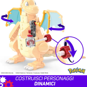 MEGA Pokémon Dragonite Con Action Figure Grande E Mattoncino Movimento, Set Da Costruzione Per Bambini - Image 4 of 8