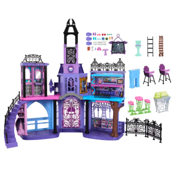 Casa De Muñecas Haunted High School De Monster High Con Más De 35 Piezas De Muebles Y Accesorios - Imagen 6 de 6