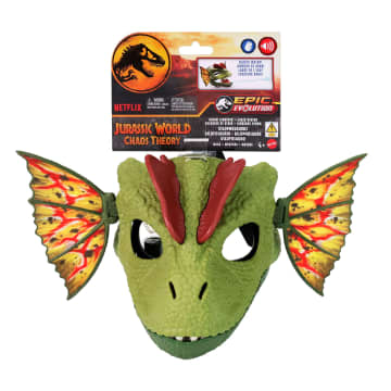 Jurassic World Dilophosaurus Rollenspel Masker Met Geluid En Waterschietfunctie, Kraag - Image 6 of 6