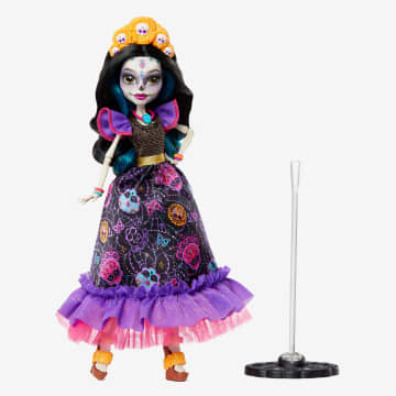Monster High – Fêtes De Fin D’Année – Poupée Día De Muertos Skelita Calaveras - Imagen 2 de 6
