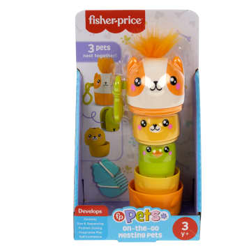 Fisher-Price Fp Pets Huisdiertjes Die In Elkaar Passen Om Mee Te Nemen Stapelspeelgoed Voor Peuters En Kleuters, 4 Onderdelen - Imagen 6 de 6