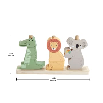 Fisher-Price Wooden Stack & Sort Animals Baby & Toddler Toy, 10 Wood Pieces - Image 6 of 6