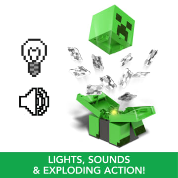 Minecraft Exploding RC Creeper, Lights & Sounds, 10 Explosion Particles & Dlc Code - Imagen 2 de 6