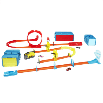 Hot Wheels Track Set with 3 Hot Wheels Cars - Image 1 of 5