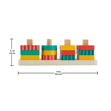 Fisher-Price Wooden Shape Stacker Toddler Sorting Toy, 13 Wood Pieces - Image 6 of 6