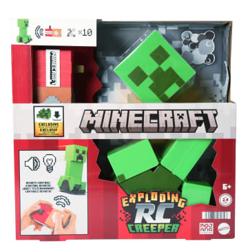 Minecraft Exploding RC Creeper, Lights & Sounds, 10 Explosion Particles & Dlc Code - Imagen 1 de 6