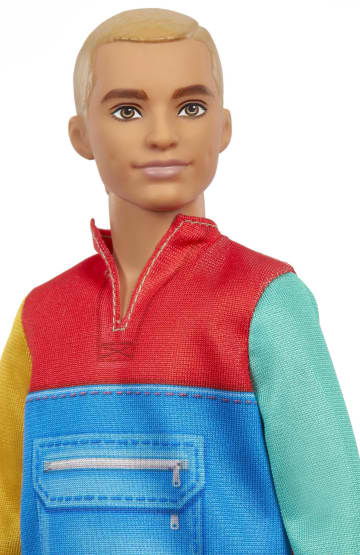 Barbie Ken Fashionistas Puppe in Blockfarben Jacke, Anziehpuppe - Image 3 of 6