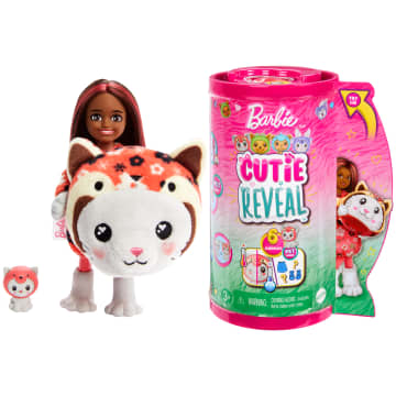 Barbie Cutie Reveal Kostüm-Reihe Kleine Chelsea-Puppe Und Zubehörteile, Katze Als Roter Panda - Image 1 of 6