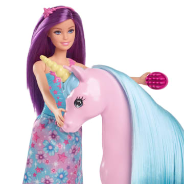Barbie Büyüleyici Bebek Ve Tek Boynuzlu At Oyuncak Seti, Eyer, Fırça Ve Aksesuarlar - Image 5 of 6
