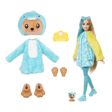 Barbie Cutie Reveal Pop En Accessoires, Met Kostuumthema En 10 Verrassingen, Teddybeer Als Dolfijn - Image 6 of 6