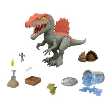 Jurassic World Crushivores Spinosaurus Cage Crasher Dinosaur Action Figure Unboxing Toy & Compounds - Imagen 1 de 6