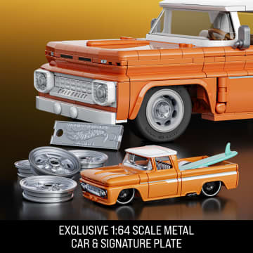 Mattel Brick Shop Hot Wheels Custom ’62 Chevy Pickup Building Toy Kit (858 Pieces), For Collectors - Image 5 of 6