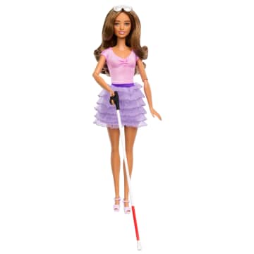 Barbie-Barbie Fashionistas 228-Poupée Aveugle Avec Canne Et Lunettes - Imagen 1 de 6