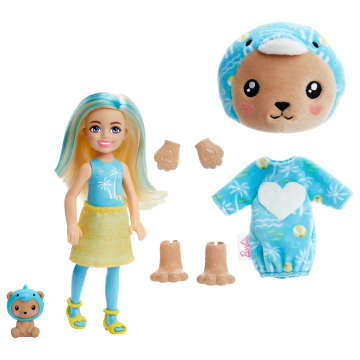 Barbie Cutie Reveal Kostüm-Reihe Kleine Chelsea-Puppe Und Zubehörteile, Teddybär Als Delfin - Image 6 of 6