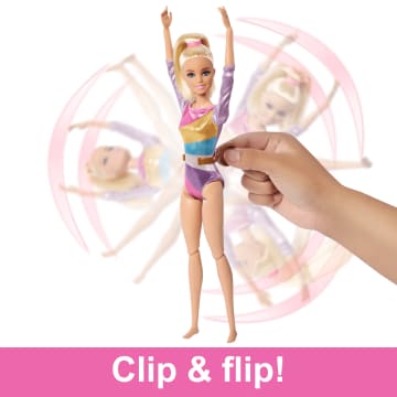 Barbie Gymnastics Playset With Blonde Fashion Doll, Balance Beam, 10+ Accessories & Flip Feature - Image 3 of 6