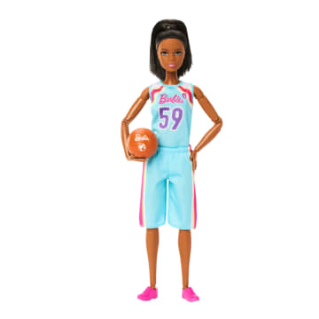 Barbie Made To Move Basketballspielerin-Puppe Und Accessoires, Brünette Puppe Mit Sportdress Und Ball - Bild 1 von 6