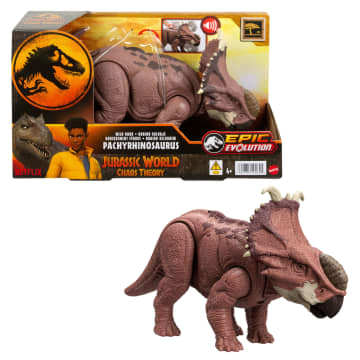 Jurassic World Pachyrhinosauro Ruggito Selvaggio, Action Figure Dinosauro Con Attacco Con Colpo Di Testa E Suono - Image 1 of 6