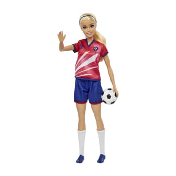 Voetballer Barbie, Blond, Tenue Met Nr. 9, Voetbal, Schoenen Met Noppen, Sokken, Vanaf 3 Jaar - Image 4 of 6