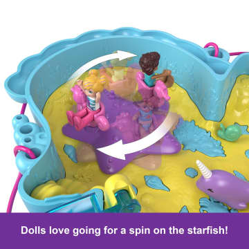 Polly Pocket Daddy & Me Seahorse Purse With 2 Micro Dolls, Pets & 13 Accessories, 2-In-1 Purse & Toy, Starring Shani - Image 5 of 5