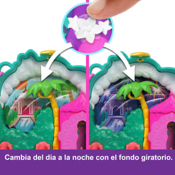 Compacto Mundo Sorpresa Pavo Real De Polly Pocket Con 2 Muñequitas Y Mascotas, Juguete De Viaje Con Accesorios De Animales - Imagen 4 de 6