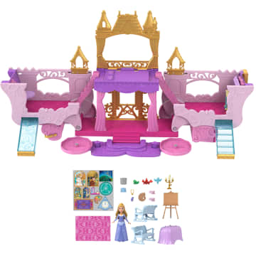 Conjunto De Juego De Carruaje A Castillo De Disney Princesas Con Muñeca Pequeña De Aurora, 4 Figuras Y 3 Niveles - Image 3 of 4