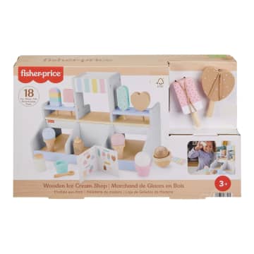 Fisher-Price Wooden Ice Cream Shop Set For Preschool Pretend Play, 18 Wood Pieces - Image 1 of 5