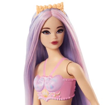 Barbie Zeemeerminpop Met Lila Haar, Een Paarse Staart En Haarband - Imagen 2 de 6