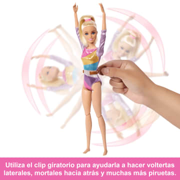 Conjunto De Juego Barbie Gimnasta Con Muñeca De Moda Rubia, Barra De Equilibrio, Más De 10 Accesorios Y Función De Volteretas - Image 3 of 6