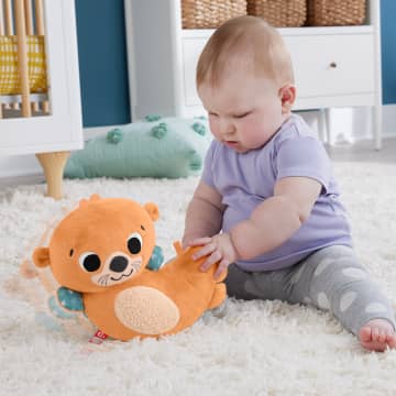 Fisher-Price 2-In-1 Schommelende Otter, Pluchen Zintuiglijk Babyspeelgoed Voor Op De Buik Spelen - Image 3 of 6