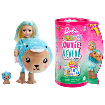 Barbie Cutie Reveal, Serie Met Kostuumthema, Chelsea, Kleine Pop En Accessoires, Teddybeer Als Dolfijn - Imagen 1 de 5