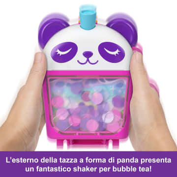 Polly Pocket Panda Bubble Tea, Cofanetto Con 2 Micro Bambole E Cucciolo Di Panda, Animale Giocattolo Con Accessori A Forma Di Cibo - Image 3 of 6