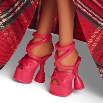 Muñecas Barbie Felices Fiestas 2024 De Barbie, Regalo Navideño Para Coleccionistas, Barbie Signature, Con Vestido A Cuadros Con Lazo Rojo - Imagen 4 de 5