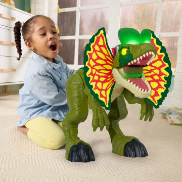 Imaginext Jurassic World Thrash Attack Juguete De Dilofosaurio Con Luces Y Sonidos Para Niños Y Niñas - Image 2 of 6