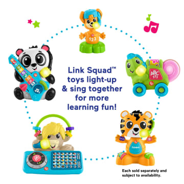 Fisher-Price Link Squad Bop & Groove Tiger Baby Learning Toy With Music & Lights, Queens English Version - Image 5 of 6