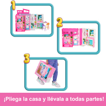 Conjunto De Juego De Casa De Muñecas Getaway House De Barbie Con 4 Áreas De Juego Y 11 Accesorios De Decoración - Image 4 of 6