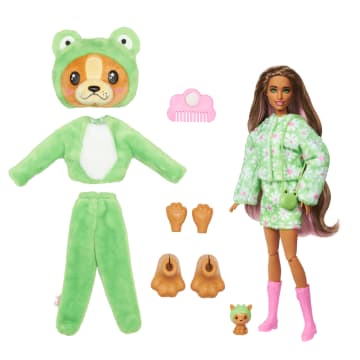 Barbie Cutie Reveal Pop En Accessoires, Met Kostuumthema En 10 Verrassingen, Puppy Als Kikker - Imagen 6 de 6