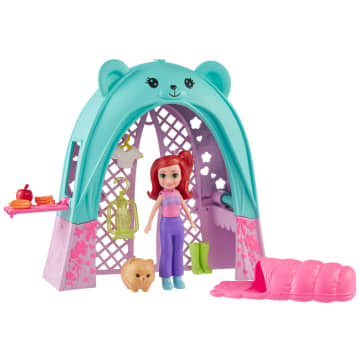 Polly Pocket Muhteşem Kamp Çadırı, Bebek Ve Evcil Hayvan Oyun Seti, Kamp Ve Yiyecek Temalı Aksesuarlar, Seyahat Oyuncağı - Imagen 2 de 6