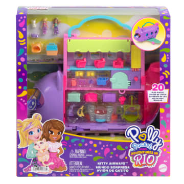 Polly Pocket Kitty Airways Playset With 2 Micro Dolls And Pet, Airplane Travel Toy With Accessories - Image 6 of 6