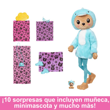 Muñeca Y Accesorios De La Colección Barbie Cutie Reveal Con Temática De Disfraces, 10 Sorpresas, Osito Disfrazado De Delfín. - Imagen 3 de 6