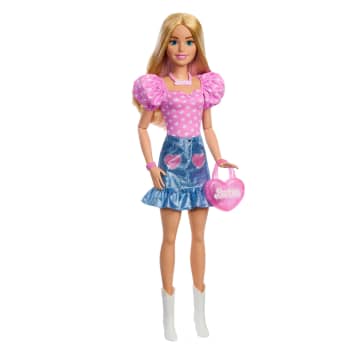 Barbie Modepop Van 71 Cm Met Kleding Die Aan En Uit Kan En Accessoires, Ketting En Tas - Image 2 of 6