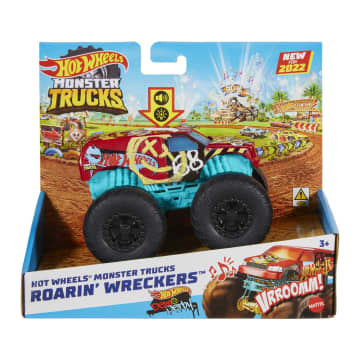 Hot Wheels® Monster Trucks Pojazd 1:43 Światła i dźwięki Bohater Roarin' Wreckers™ Asortyment - Image 6 of 10