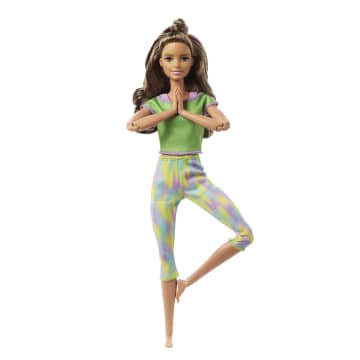 Barbie Made to Move Puppe brunett im grunen Yoga Outfit GXF05 MATTEL